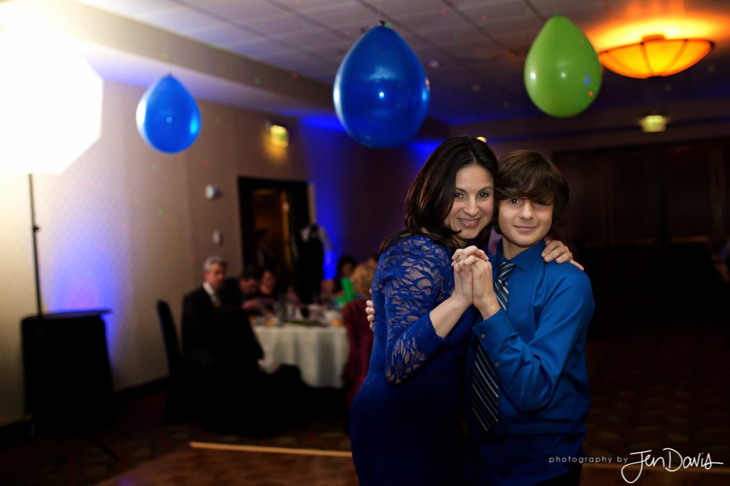 mother and son dance during bar mitzvah