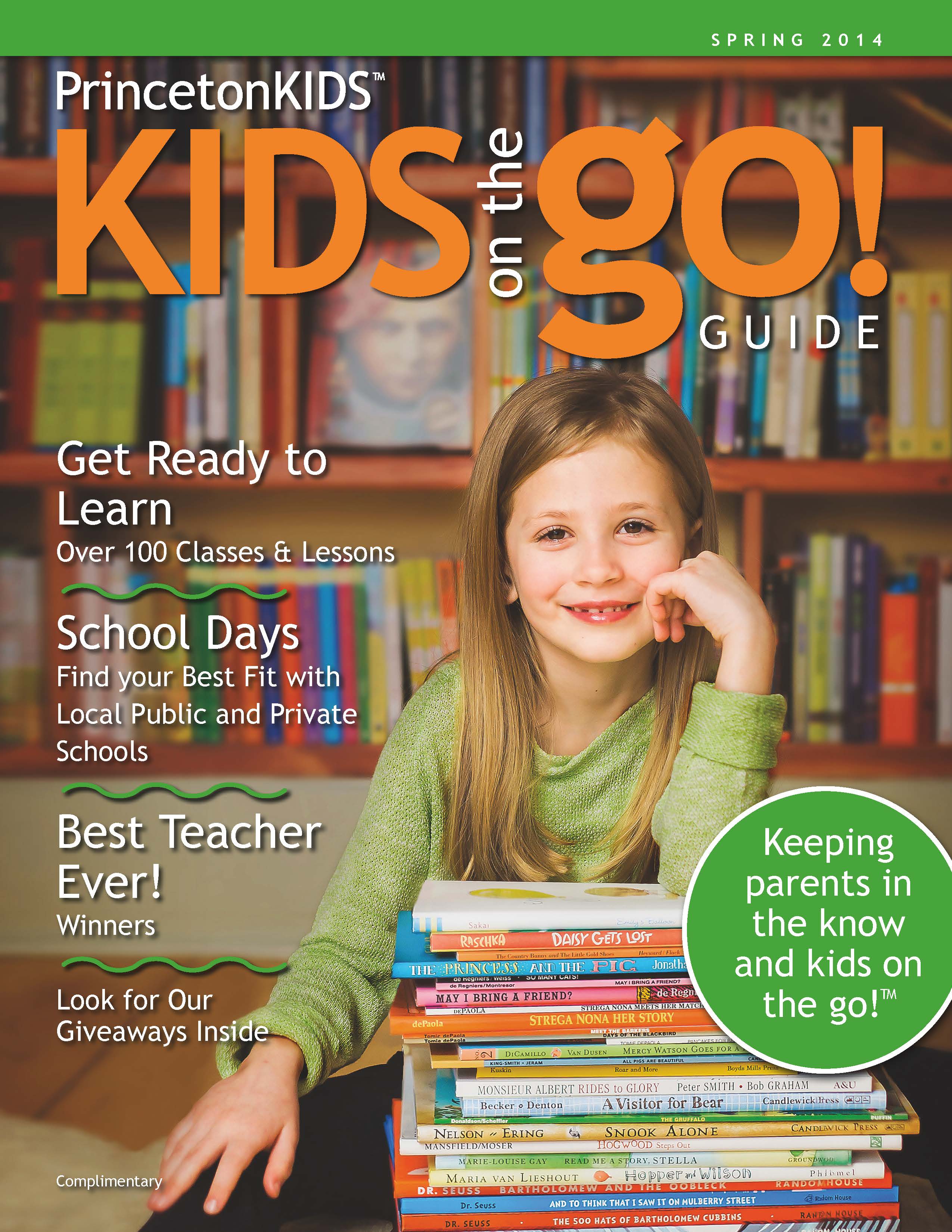 Princeton KIDS magazine cover a girl in a bookstore