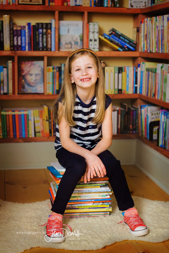 Princeton Child Photographer in Bookstore
