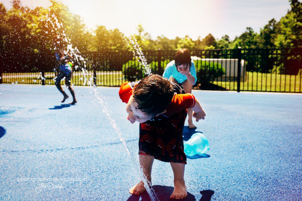 children playing in the summer