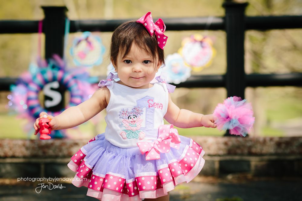 One year old girl with Sesame Street theme