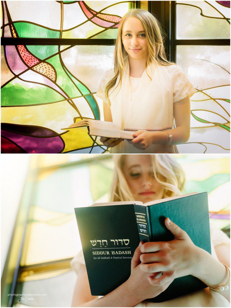 A girl reading from the Siddur