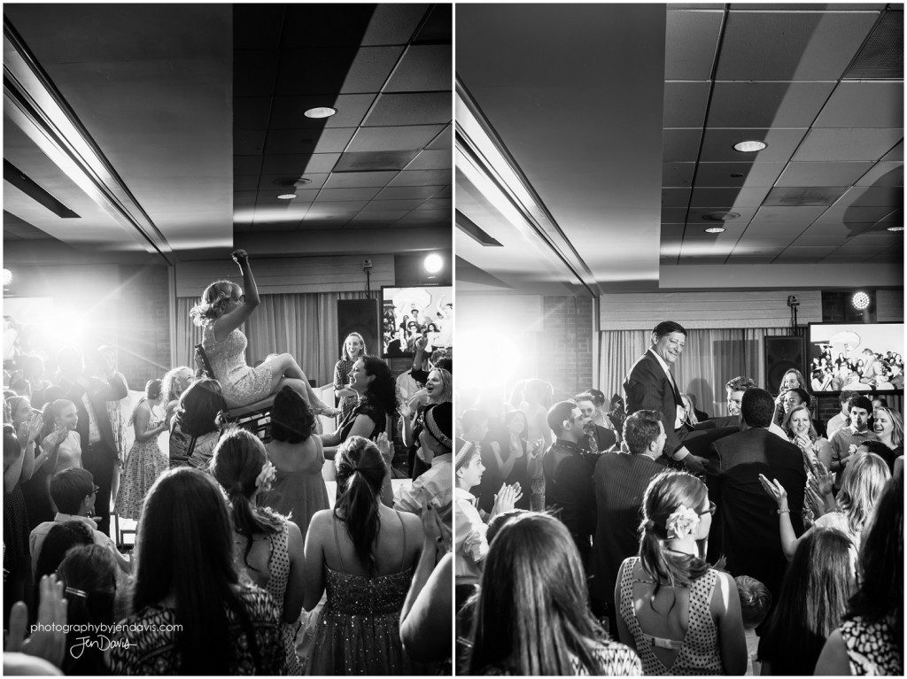 black and white of the Hora dance at a bat mitzvah