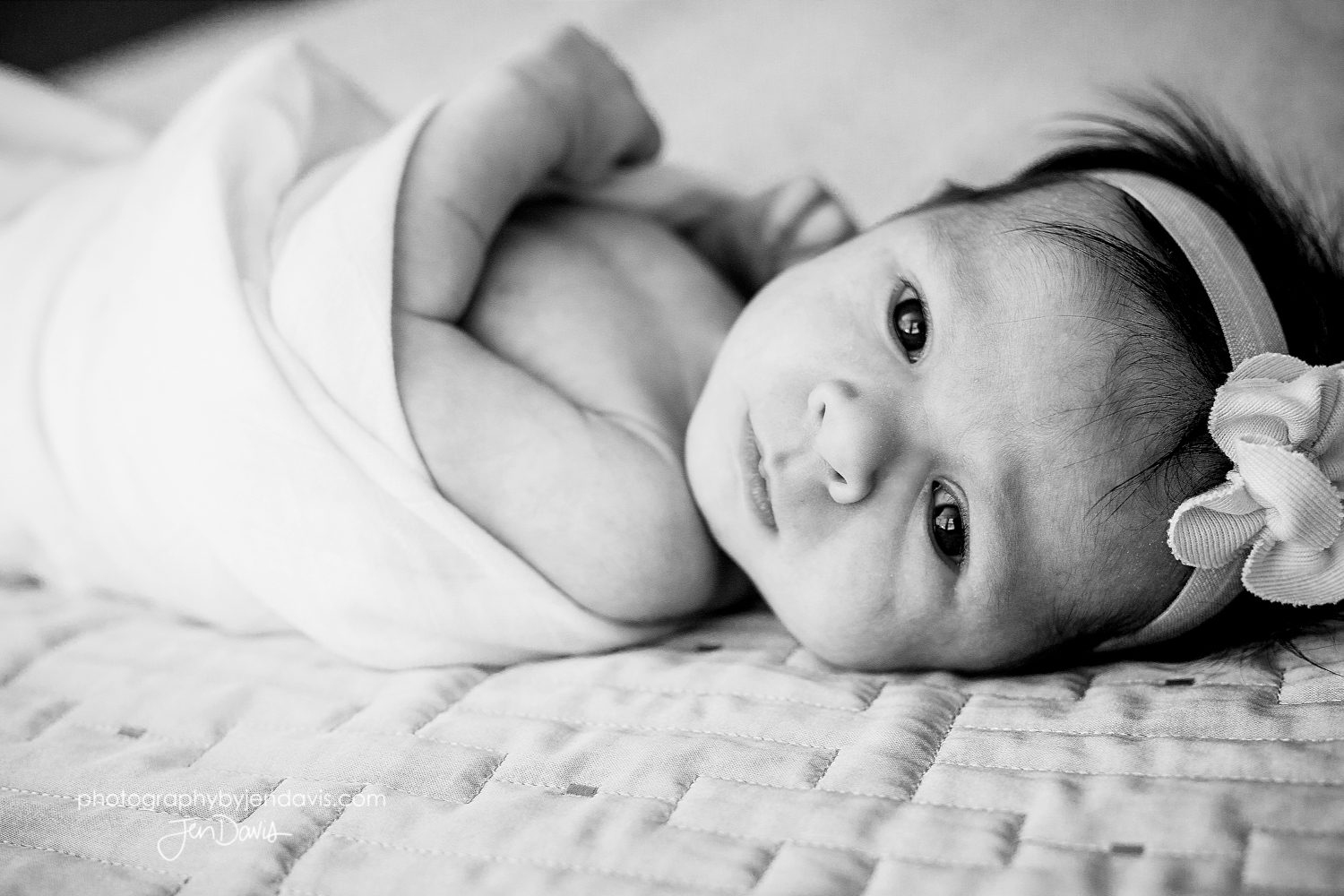 black and white of baby