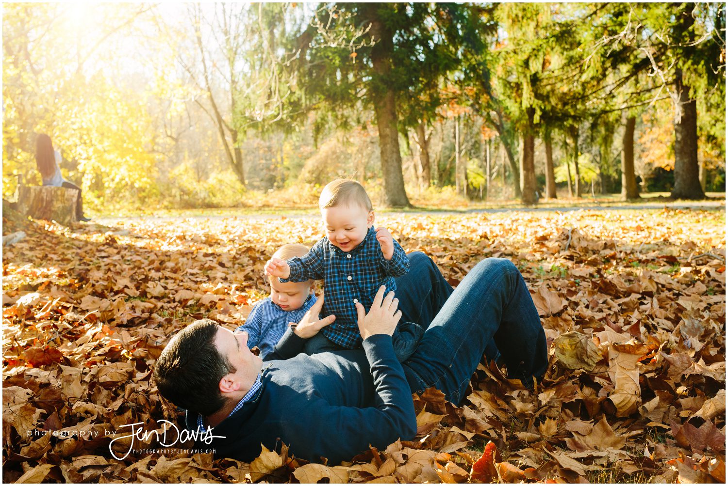 Fun with Daddy in the leaves