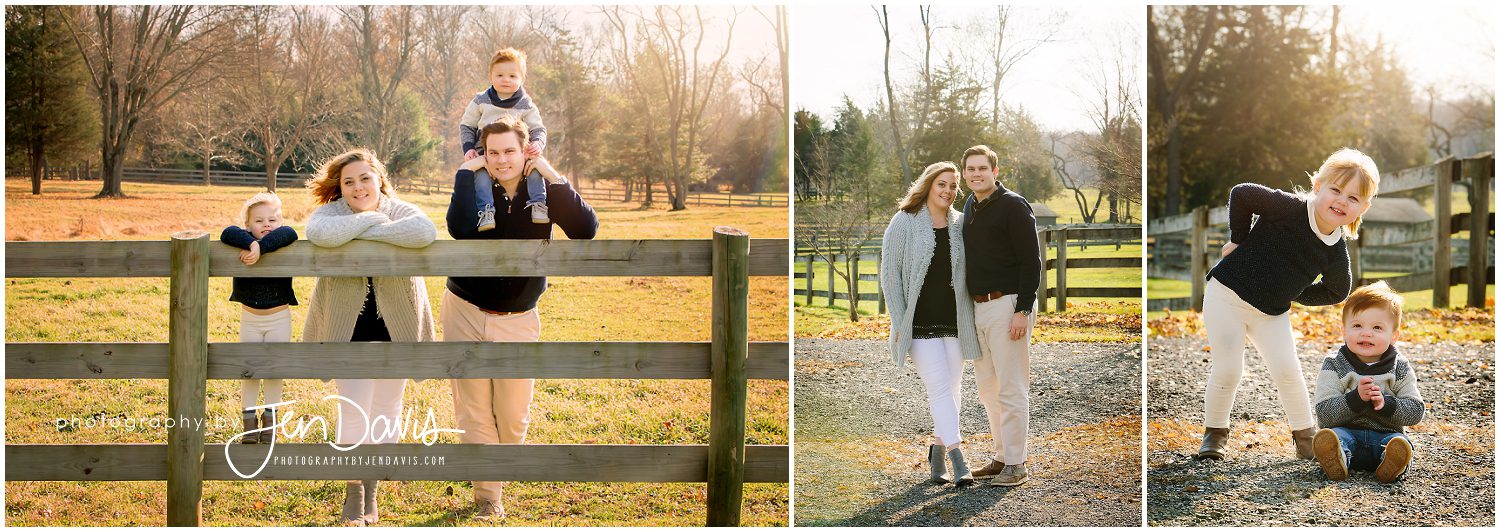 Family pictures on a farm