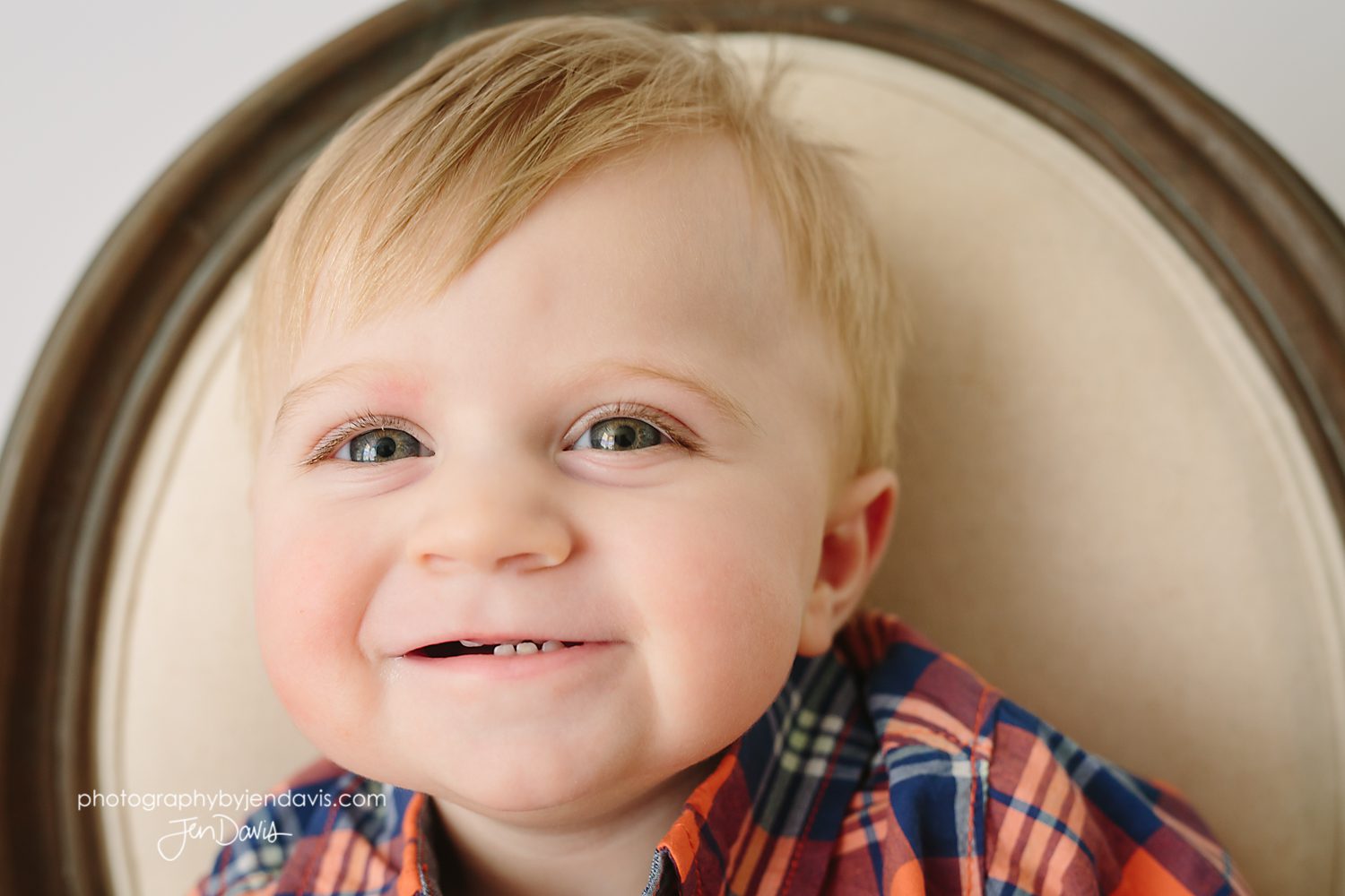 1 year old boy smiling