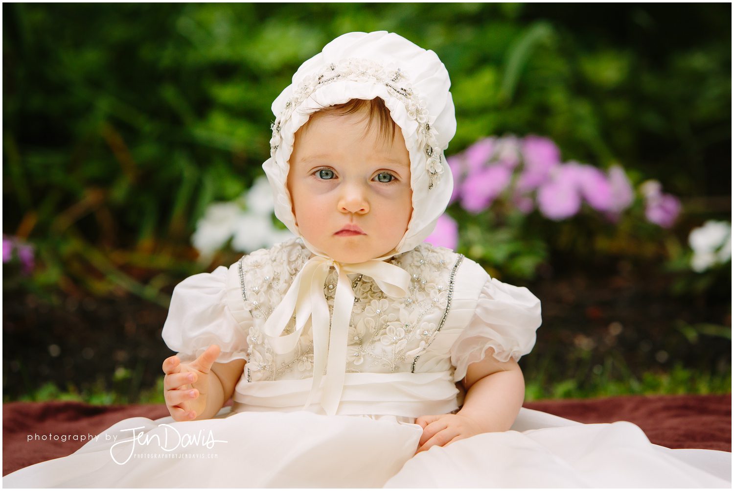 1 year old girl baptism bonnet and gown