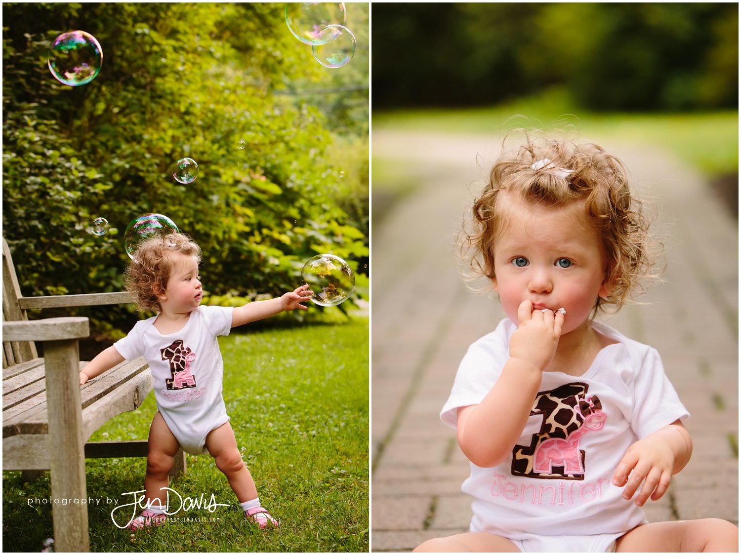 1 year old birthday pictures in the garden
