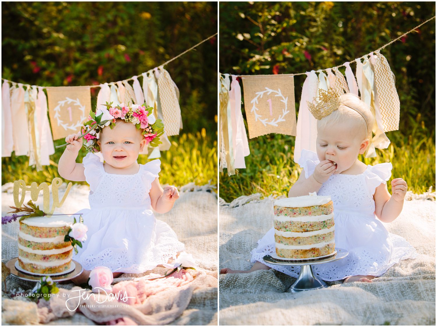 cake smash in the meadow