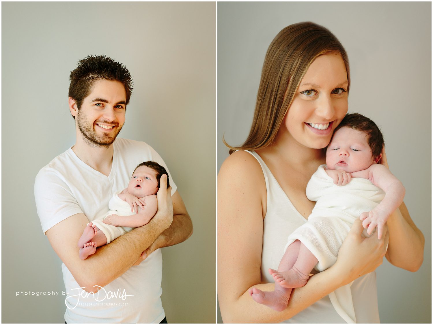 newborn posing with mom and dad