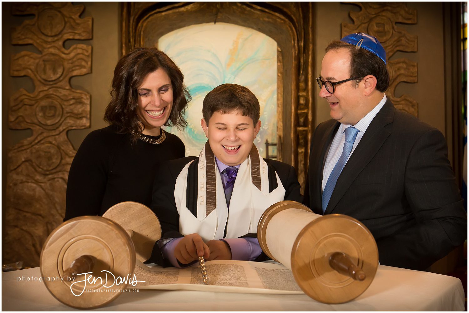 Boy celebrating Bar Mitzvah in Princeton