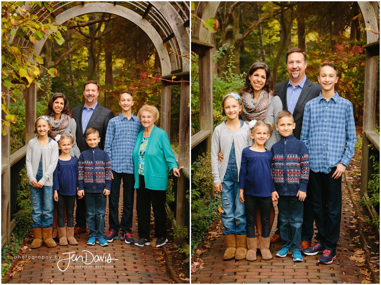 family pictures in the garden in fall