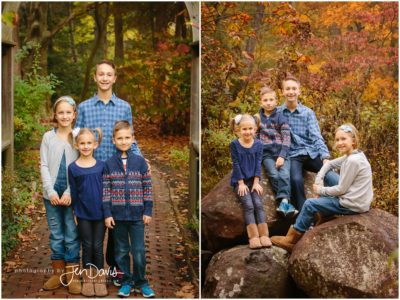 family pictures in the garden in fall