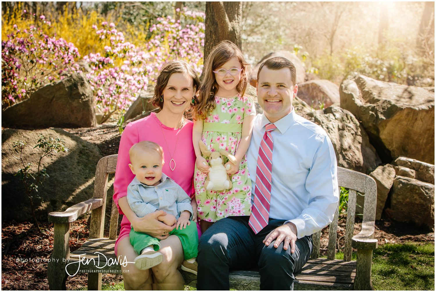 spring child and family pictures in the garden