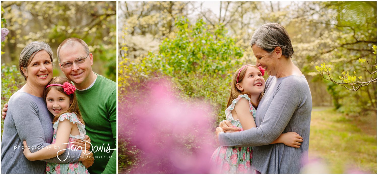 Spring family pictures in garden