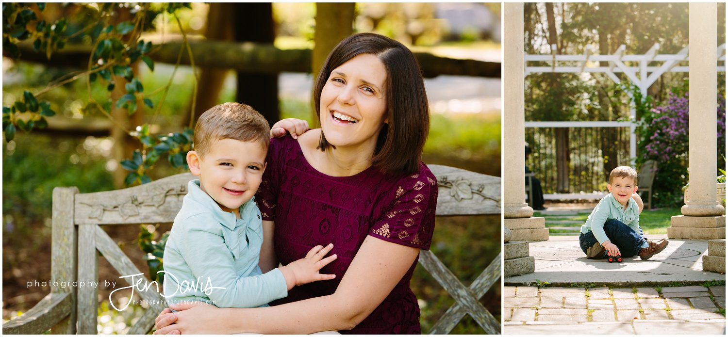 Spring family pictures in garden