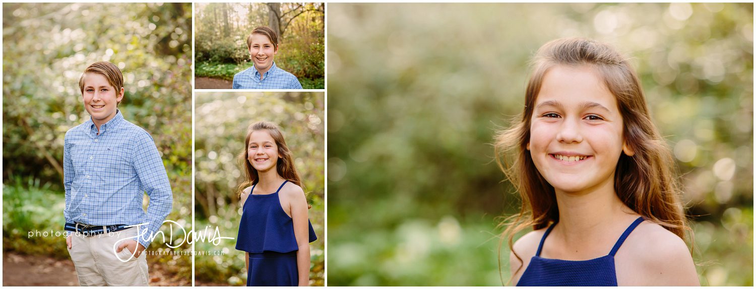 Spring family pictures in garden
