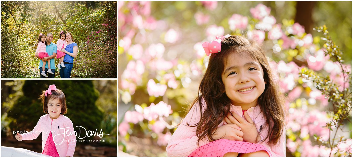 Spring family pictures in garden