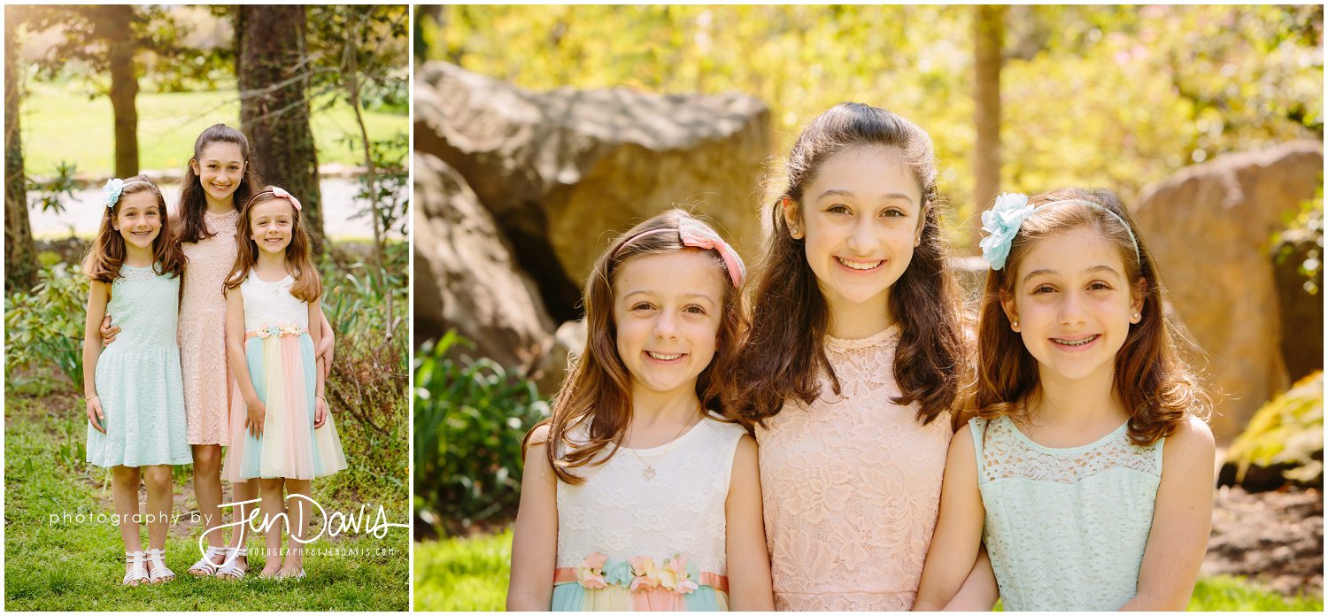 Spring family pictures in garden