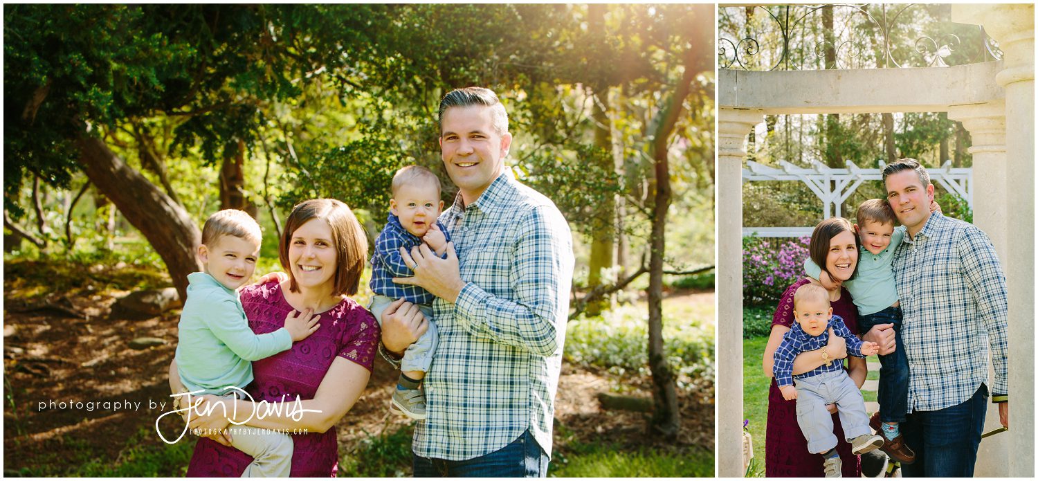 Spring family pictures in garden