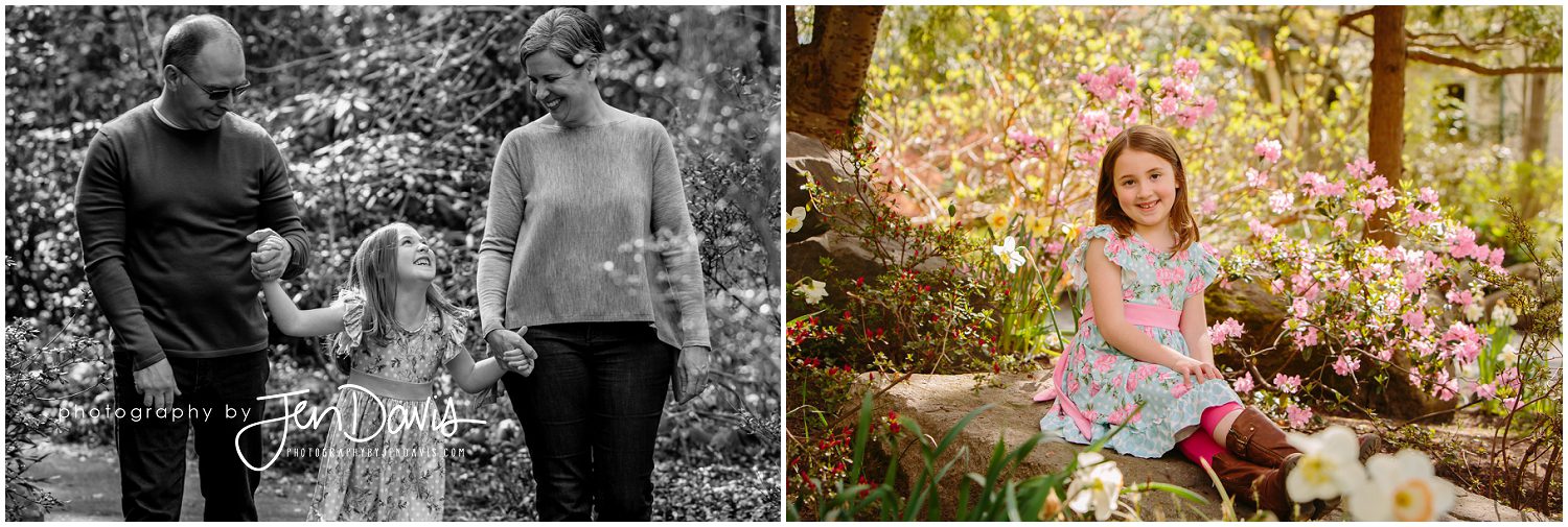 Spring family pictures in garden