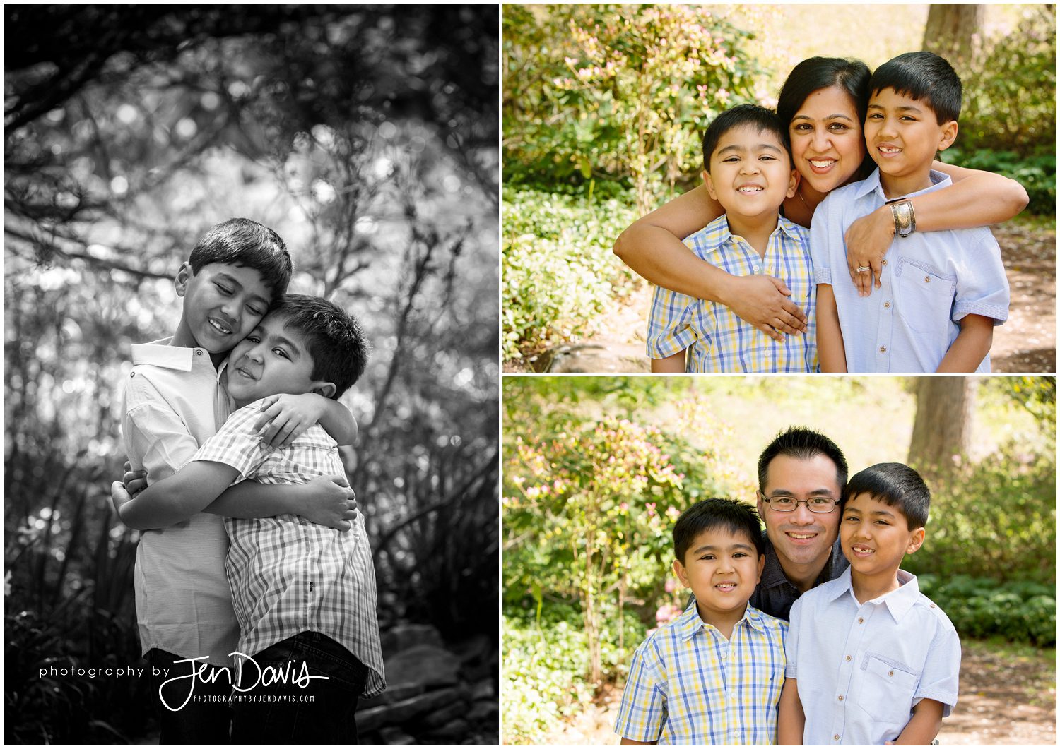 Spring family pictures in garden