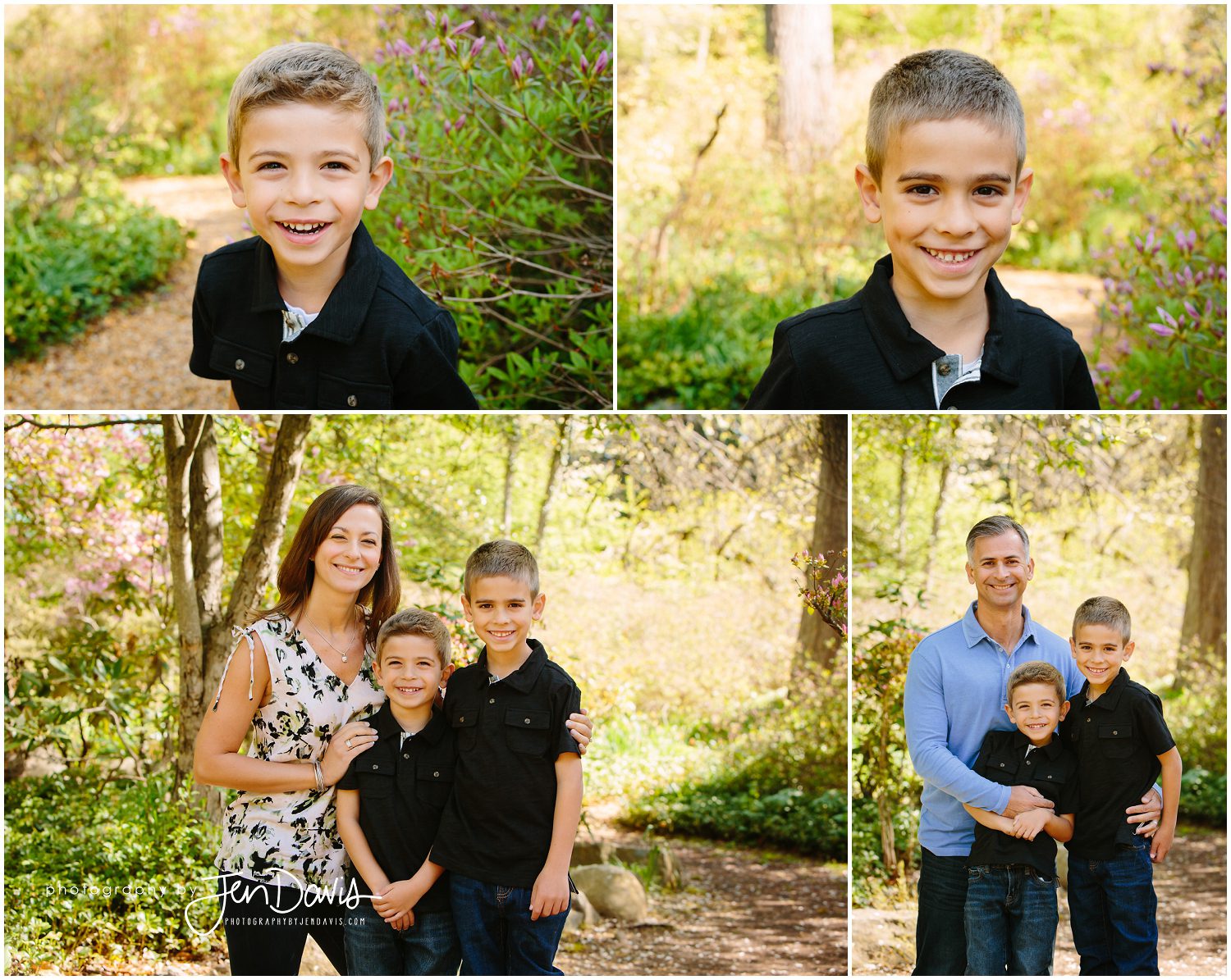 Spring family pictures in garden