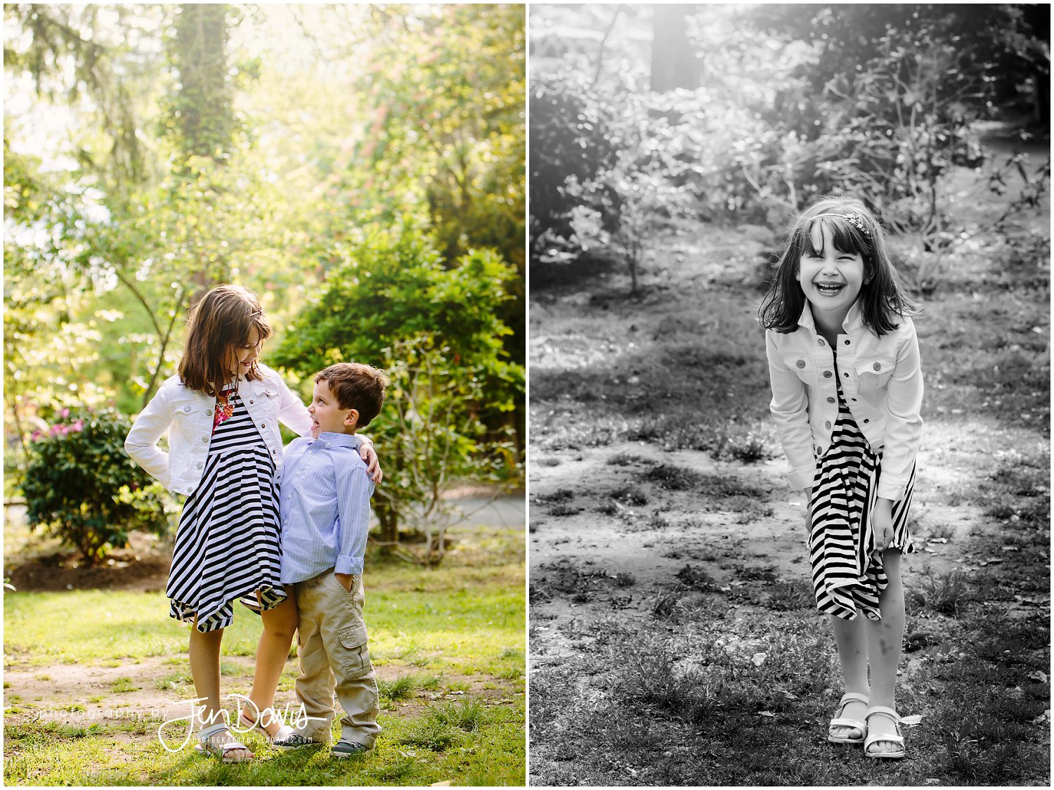 Family pictures in the garden