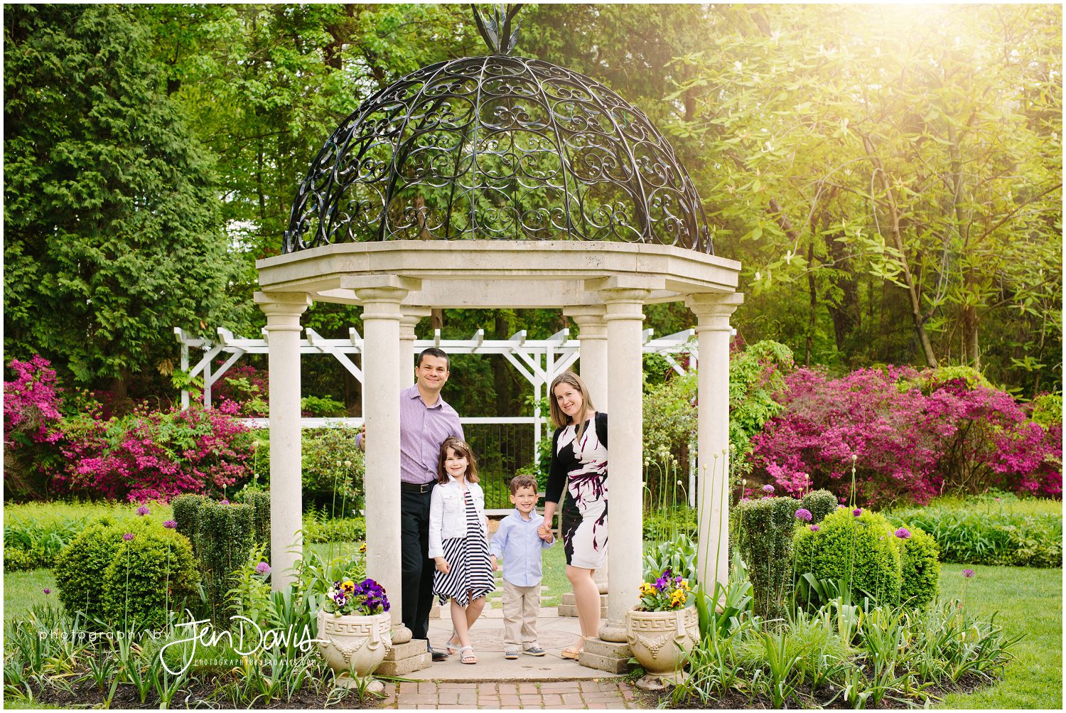Family pictures in the garden