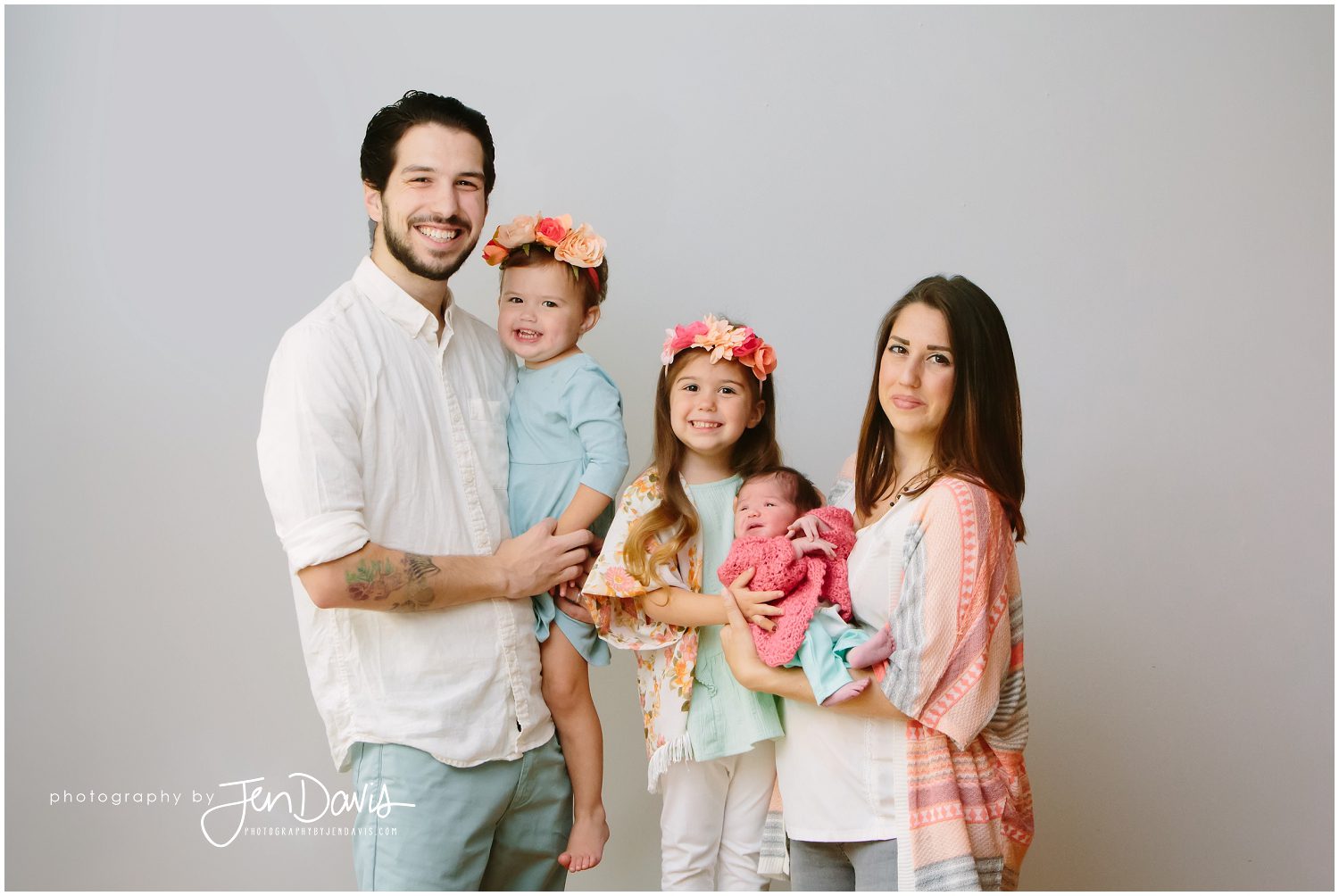 newborn baby new family portrait in their home
