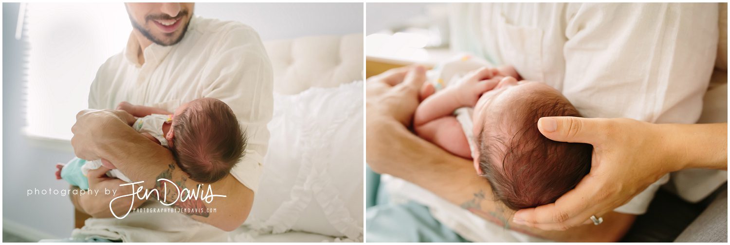 newborn baby new family portrait in their home