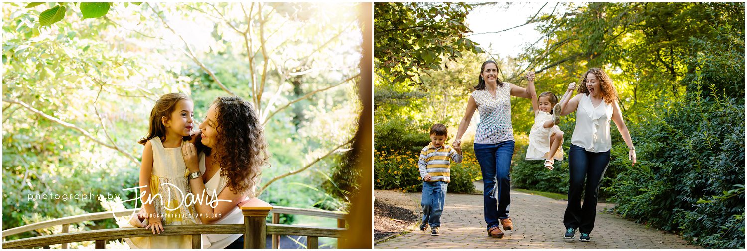 Family pictures in the fall in the garden